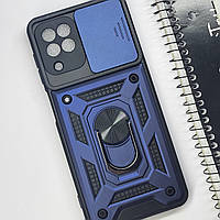 Чохол для Samsung Galaxy A22 4G протиударний зі шторкою і кільцем чохол на телефон самсунг А22 синій