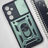 Протиударний чохол з кільцем для магніта та захистом камери на Samsung Galaxy A55 5G / на самсунг А55 (Зелений)