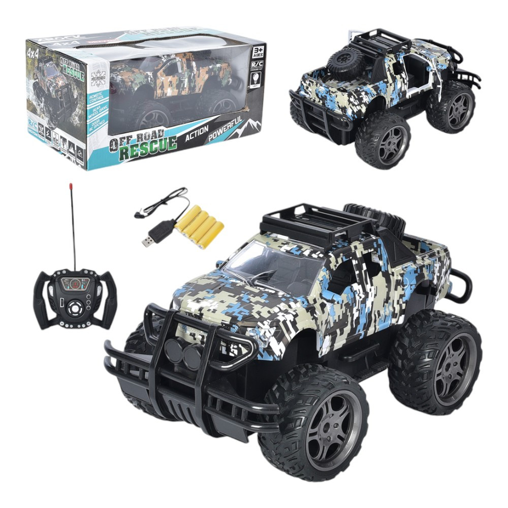 Джип на радіокеруванні (2 кольори, акумуляторна батарея, USB заряджання, 26 см, світло) XS004-1B, фото 1