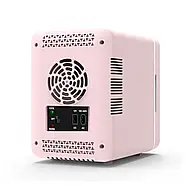 Портативний холодильник 12V на 4 л зі світлодіодним дзеркалом Рожевий, фото 6