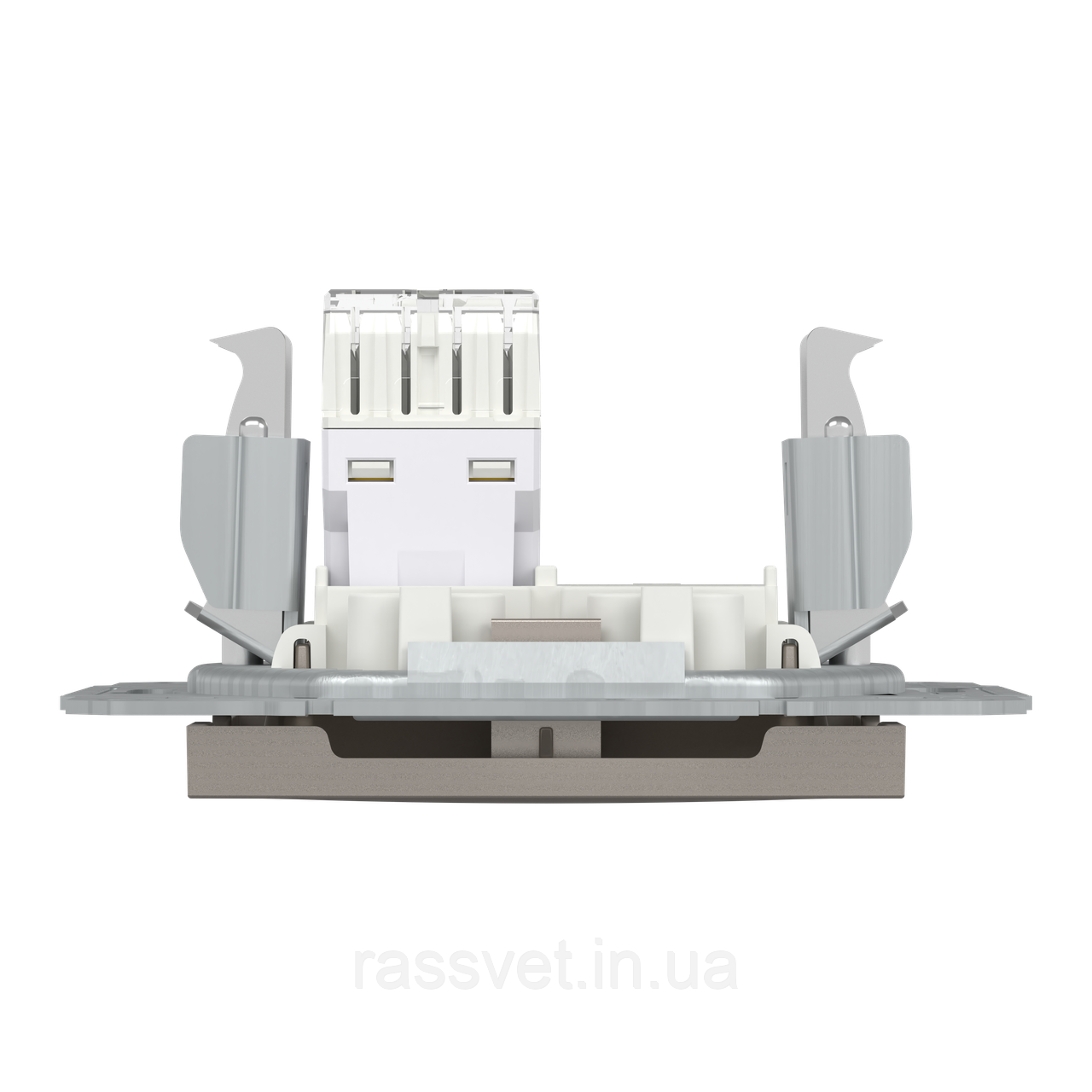 РОЗЕТКА КОМП'ЮТЕРНА RJ45 UTP КАТ. 5Е ASFORA БРОНЗА, фото 1