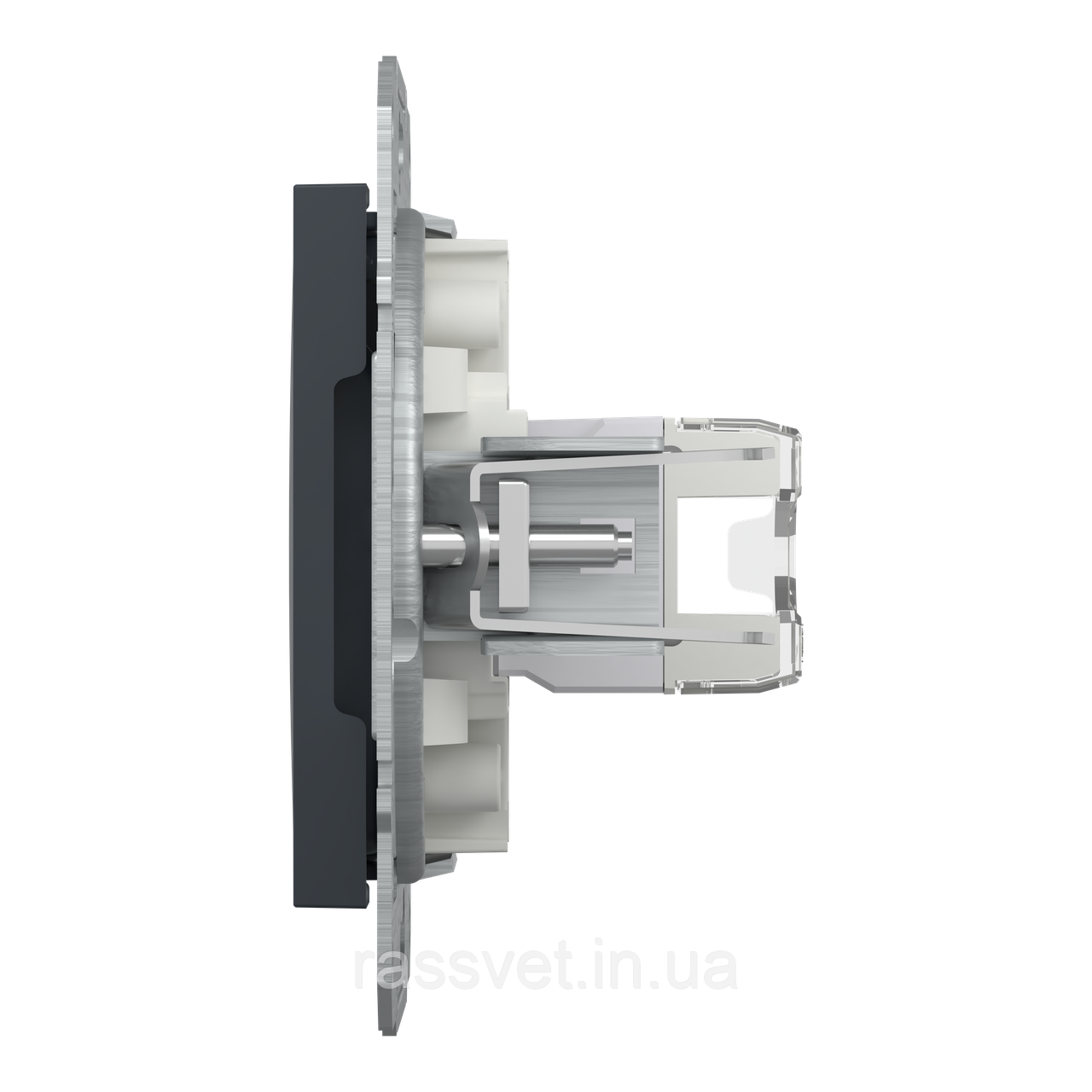 РОЗЕТКА КОМП'ЮТЕРНА RJ45 UTP КАТ. 5Е ASFORA АНТРАЦИТ