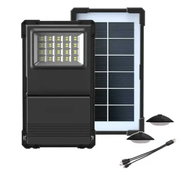 Зарядна станція - кемпінговий ліхтар 30W GD-07A Power bank на сонячній батареї та 2 лампочки