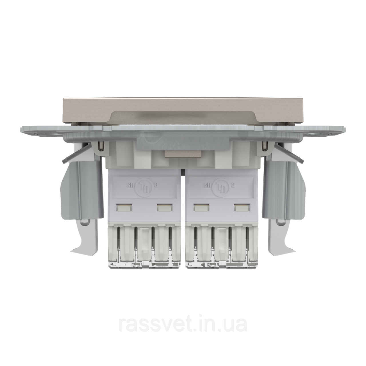 РОЗЕТКА КОМП'ЮТЕРНА RJ45 UTP КАТ. 5Е ПІДВІЙНА ASFORA БРОНЗА