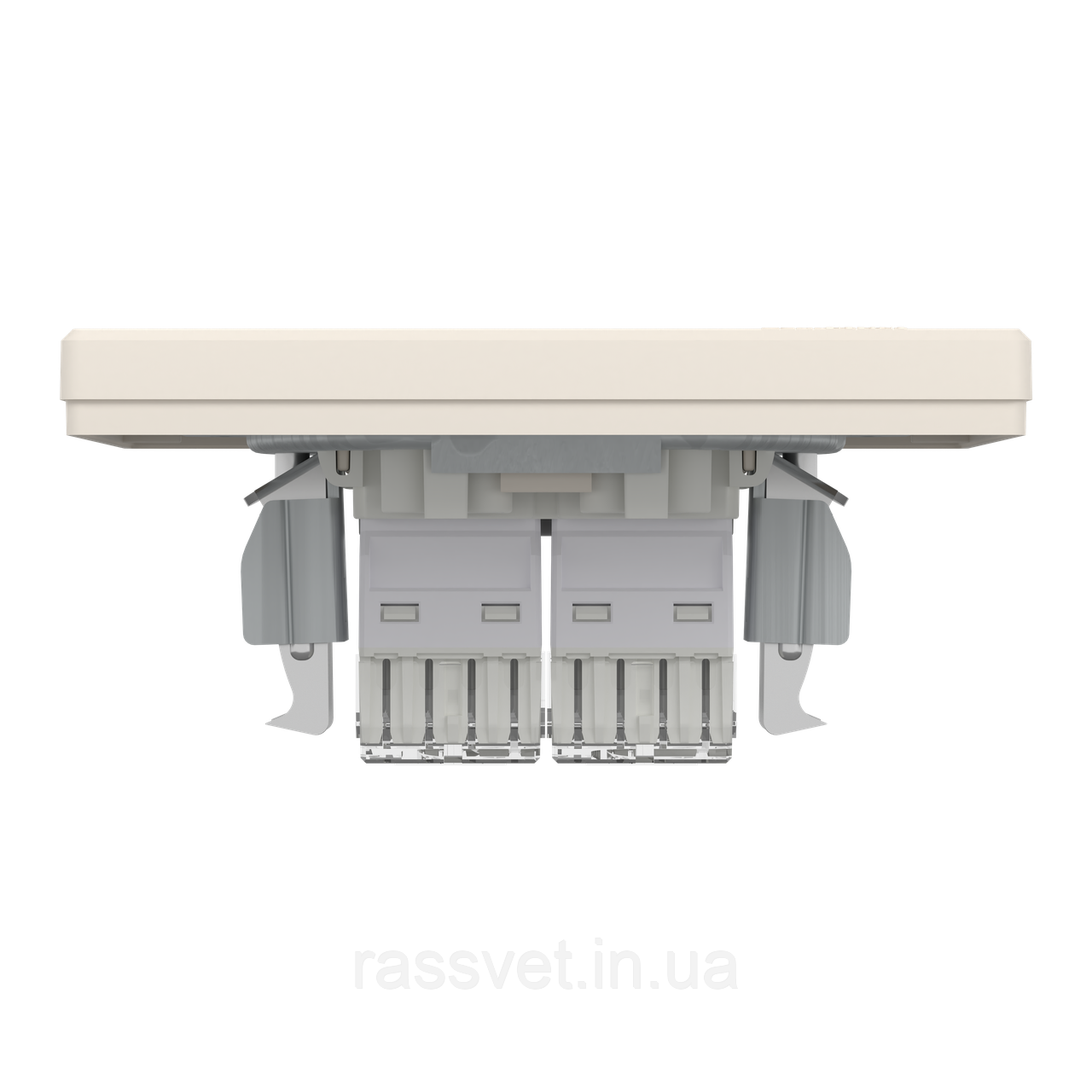 РОЗЕТКА КОМП'ЮТЕРНА RJ45 UTP КАТ.6 ПІДВІЙНА КРЕМ ASFORA