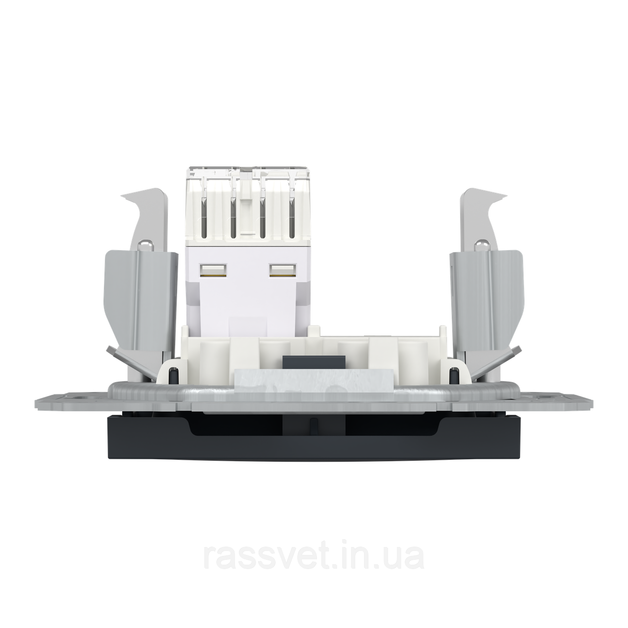 РОЗЕТКА КОМП'ЮТЕРНА RJ45 STP КАТ. 5Е ASFORA АНТРАЦИТ