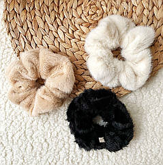 Гумки для волосся хутро Ø13*5,5 см 3 шт./пач.