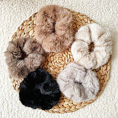 Резинки для волосся щільне хутро Ø13*5,5 см 5 шт/уп