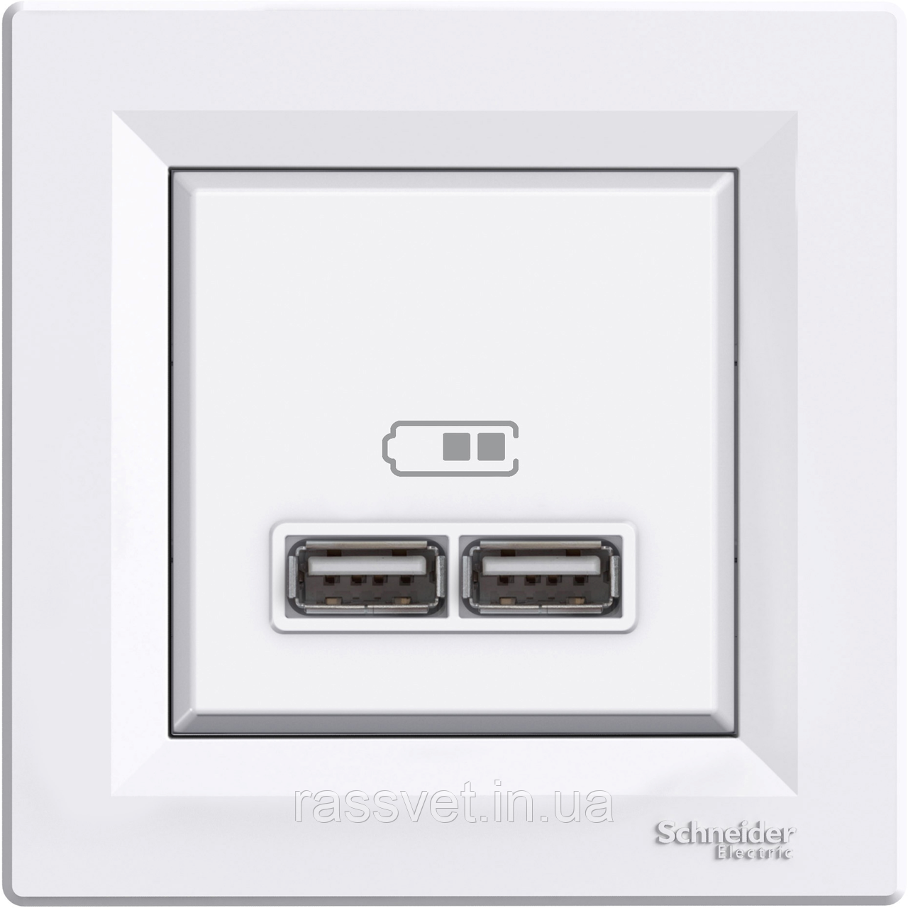 USB РОЗЕТКА 2,1A БІЛА ASFORA