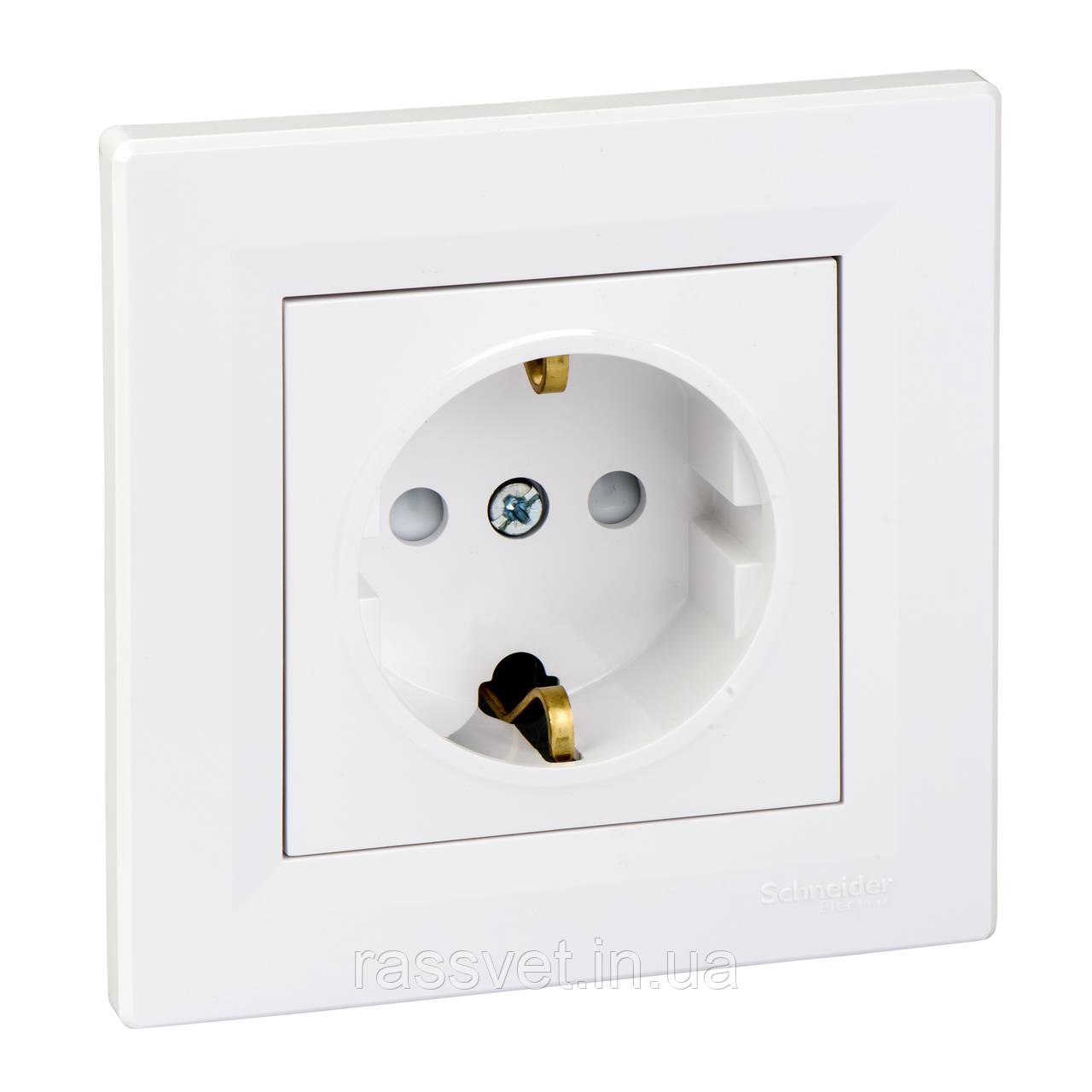 Asfora - single socket outlet with side earth - 16A shutters white 5 pack