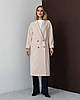 Зимове жіноче тепле пальто з кашеміру молочного кольору, фото 2