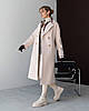 Шикарне молочне жіноче зимове двобортне тепле кашемірове пальто з поясом, фото 10