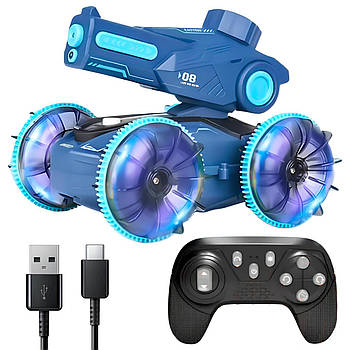 Радіокерований танк з водяною гарматою плаваючий, від USB (вік 6+), Remote control car / Танк-амфібія