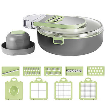 Багатофункціональна овочерізка зі змінними насадками Vegetable Cutter C351 Терка для овочів з контейнером