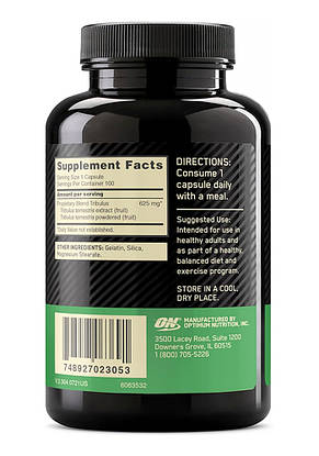 Екстракт Трибулуса Optimum Nutrition Tribulus 625 100 капс США, фото 3