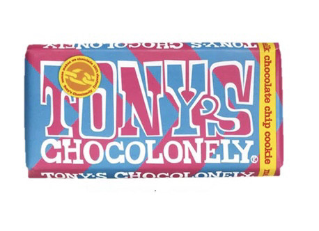 Молочний Шоколад Tony's Chocolonely Milk Chocolate Chip Cookie з Печивом 180g, фото 1