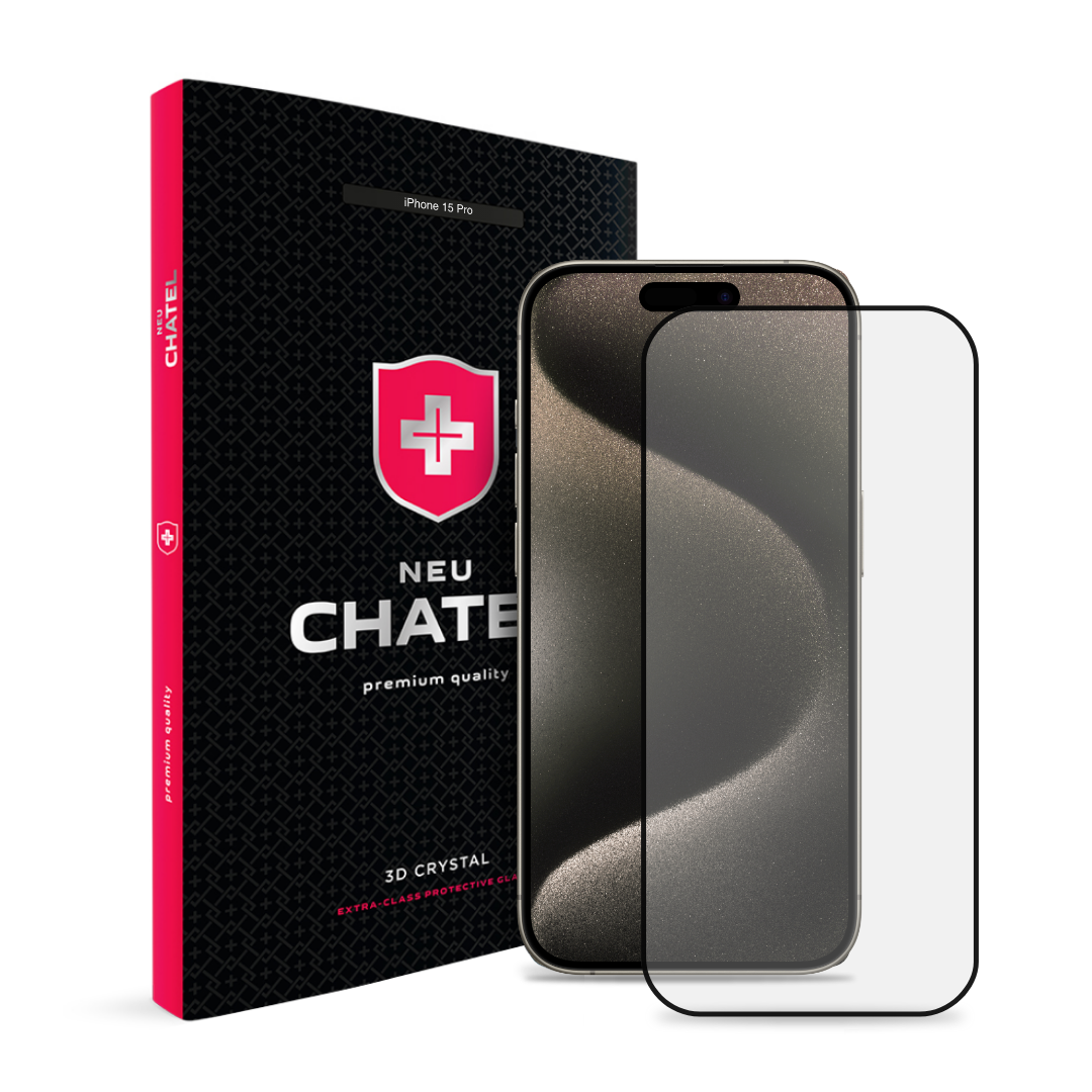 Захисне скло для iPhone 15 Pro Neu Chatel Full Glue 9H преміум якість - фото 1 - id-p2343095876
