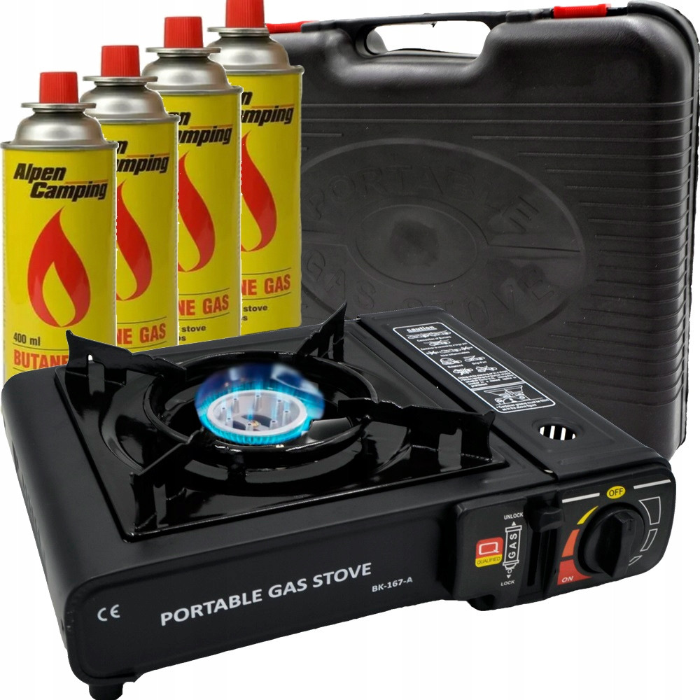 Газова плита туристична 2 в 1 Portable Gas Stove BDZ-155-A 8124 + 4 балони