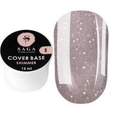 Кольорова база cover base Saga shimmer 08 15ml із шимером
