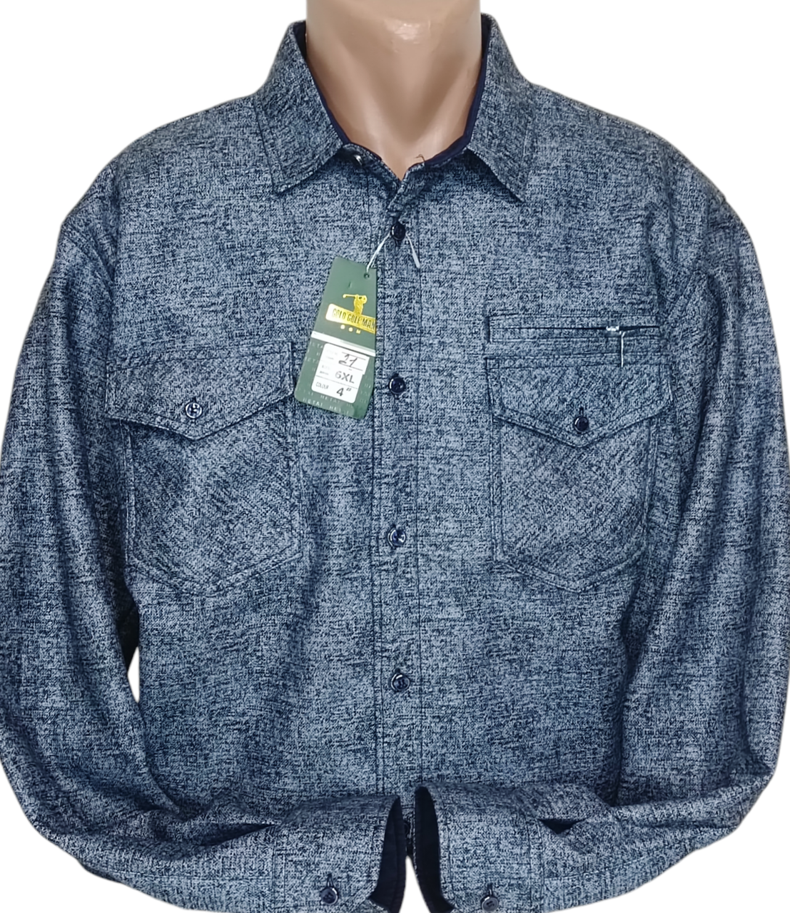 Чоловічі сорочки батал велетні Hetai vd-0021 сорочка зимова класична, теплі чоловічі сорочки на зиму фліс 6XL