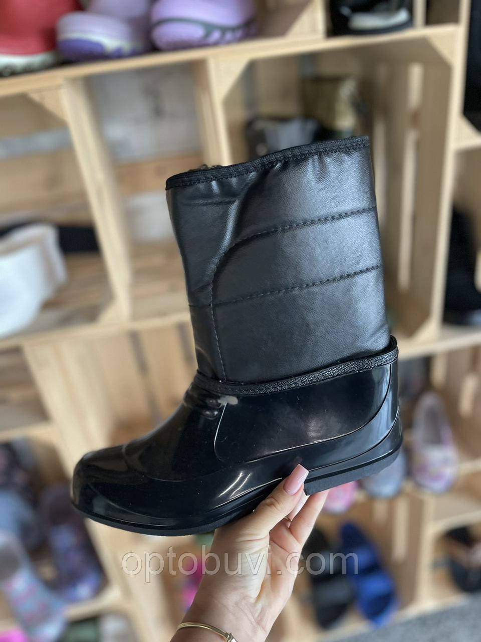 Галоші з халявою зі штучної шкіри оптом Літма