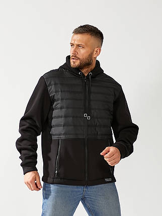 Тепла кофта на блискавці Чорний, фото 1