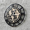 Годинник настінний чорний з мапою світу, фото 6