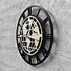 Годинник настінний чорний з мапою світу, фото 5