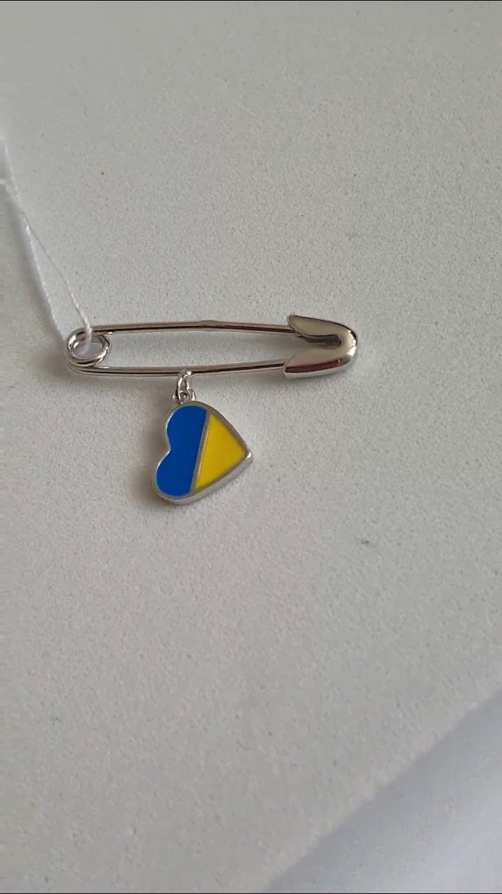 Срібна патріотична брошка, булавка