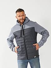 Тепла кофта на блискавці Сірий 58