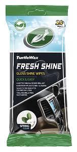 Cерветки для очищення салону глянцеві Turtle Wax Fresh Shine Gloss Wipes Весняна свіжість