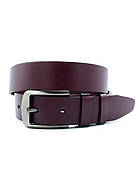 Шкіряний чоловічий ремінь Weatro 3,3 х 105-120 см Темно-червоний (бордо) wtro-ua-33k-0013, фото 2