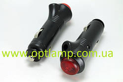 Штекер у прикурювач з червоною кнопкою 12В 185-24