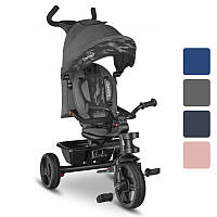 Велосипед триколісний дитячий Lionelo Haari + козирок + батьківська ручка R_2208 Сірий