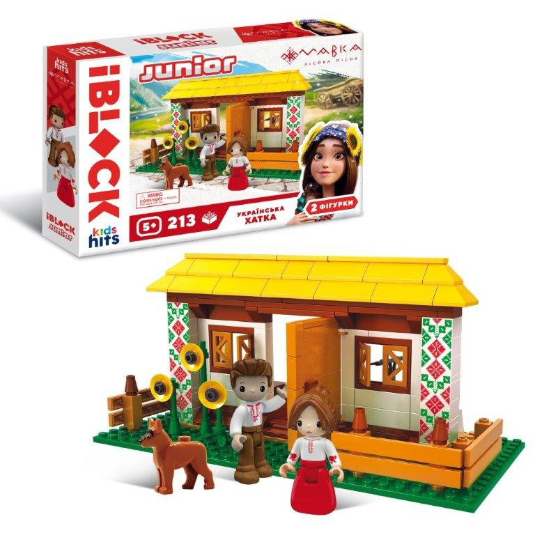 Конструктор IBLOCK Junior Mavka Українська хатка PL-921-521 МАВКА, 213 деталей 2 фігурки наліпки тату