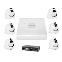 Комплект відеоспостереження на 6 камер GreenVision GV-IP-K-W71/06 3MP