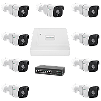 Комплект відеоспостереження на 9 камер GreenVision GV-IP-K-W78/09 5MP