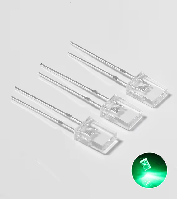 Світлодіод 2*5*7 мм прямокутний, Зелений, прозора лінза