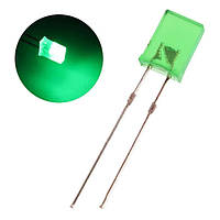 Світлодіод 2*5*7 мм прямокутний, Зелений