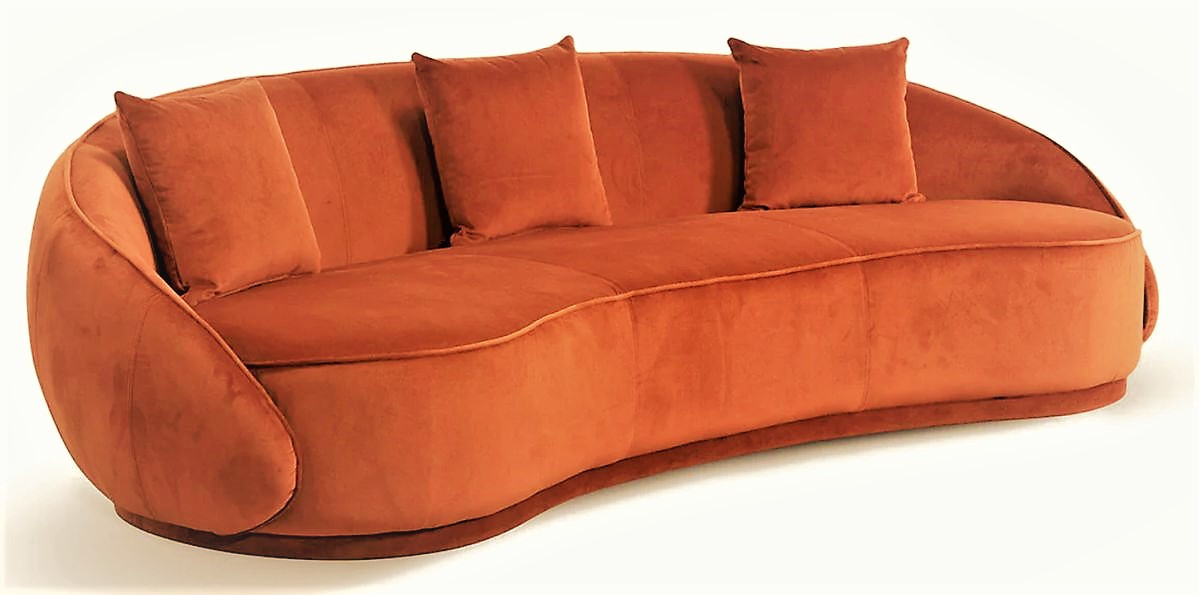 Диван прямой округлый с подушками, нераскладной, цена 44500 ₴: купить ...