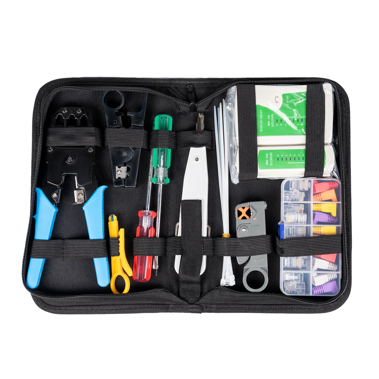 Набір GreenVision для обтискання тестування та монтажу крученої пари в чохлі, фото 1