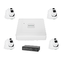 Комплект відеоспостереження на 4 камери GreenVision GV-IP-K-W70/04 3MP