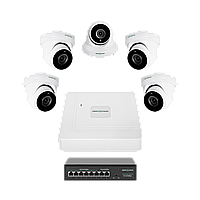 Комплект відеоспостереження на 5 камер GreenVision GV-IP-K-W82/05 5MP