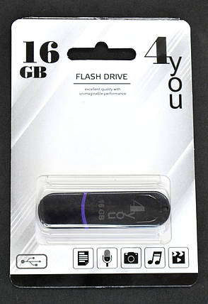 USB-накопичувач флешка на 16Gb 4you 012 Jet series Black, фото 1