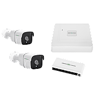 Комплект відеоспостереження вуличний на 2 циліндричні камери GreenVision GV-IP-K-W60/02 5MP (Lite)