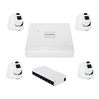 Комплект відеоспостереження на 4 камери GreenVision GV-IP-K-W96/4 3MP