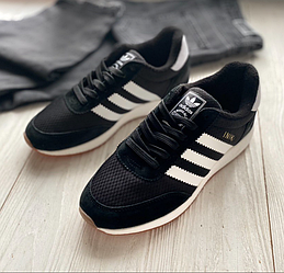 Жіночі термо кросівки Adidas Iniki termo black white Адідас Ініки чорно-білі утеплені єврозима