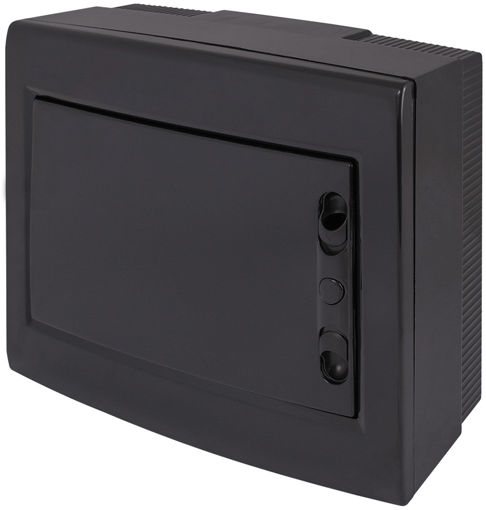 CP32912B Корпус пластиковий на 12 модулів e.plbox.pro.n.12b.black навісний, чорний з непрозорими дверцятами IP40