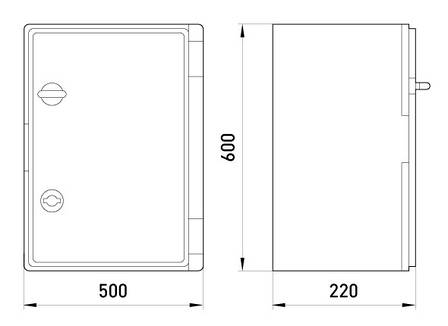 CP5018 Корпус удароміцний з АБС-пластика e.plbox.500.600.220.tr, 500х600х220мм, IP65 з прозорими дверцятами, фото 3