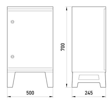 CP5502 Корпус удароміцний з АБС-пластика e.plbox.nap.500.700.245.3f.16m.8m.,blank, 500х700х245мм, IP65, 3ф лічільник 16 модулів, фото 3